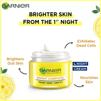 Garnier Bright Complete Vitamin C Yoghurt Night Cream, 18g