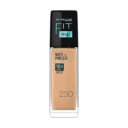 Maybelline New York Liquid Foundation, Matte Finish, With SPF, Absorbs Oil, Fit Me Matte + Poreless, 230 Natural Buff