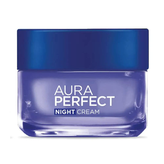 L'oreal Paris Aura Perfect Night Cream, Moisturising Radiant Glow + Even tone With Vitamin C + Vitamin E + Tourmaline Gemstone