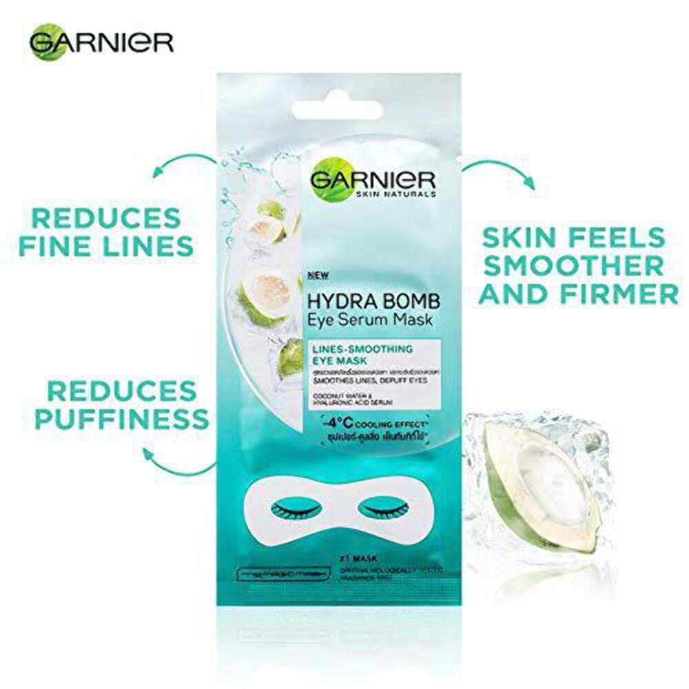 Garnier Skin Naturals, Eye Mask, Hydrating & Smoothing, Hydra Bomb