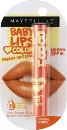 MAYBELLINE NEW YORK Baby lips Bright Out Loud Lip Balm Striking Orange