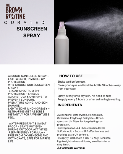 Sunscreen Spray FOR Premature Ageing, and Skin Damage